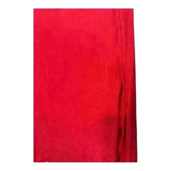 Cabi 3862 | Front Knot Swiss Red Dot Print Satin Blouse Top with Keyhole, Medium - Picture 5 of 9